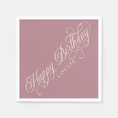 Elegant Happy Birthday Skript benutzerdefiniert Serviette (Vorderseite)