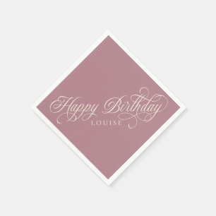 Elegant Happy Birthday Skript benutzerdefiniert Serviette