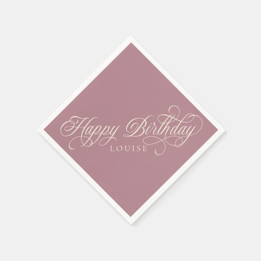 Elegant Happy Birthday Skript benutzerdefiniert Serviette (Ecke)