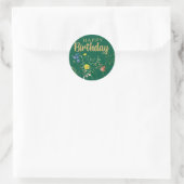 Elegant Happy Birthday Wildblumen Round Sticker (Tasche)
