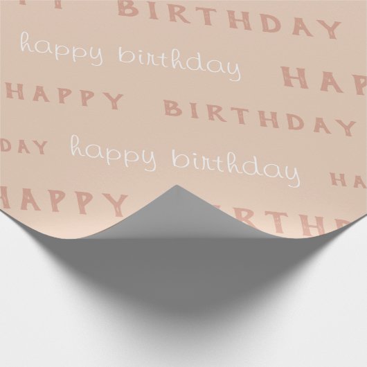 Elegant Happy Birthday Wrapping Paper Geschenkpapier (Ecke)