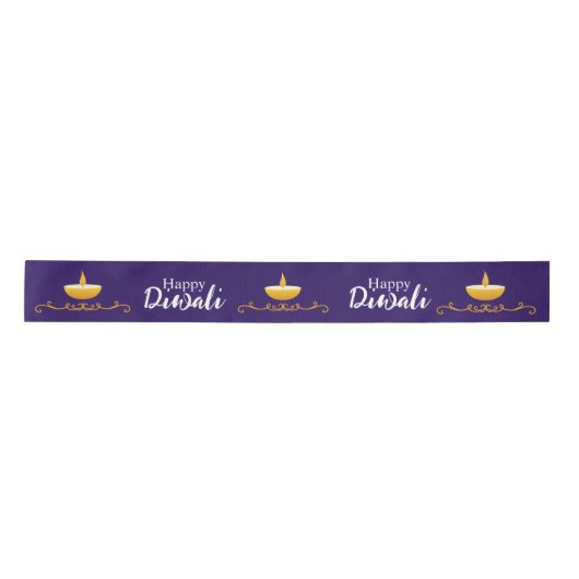 Elegant Happy Diwali Custom Satin Ribbon Satinband (Vorderseite)