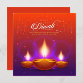 Elegant Happy Diwali Feiertagskarte (Vorne/Hinten)