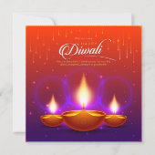 Elegant Happy Diwali Feiertagskarte (Vorderseite)