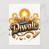 Elegant Happy Diwali Feiertagspostkarte (Vorderseite)