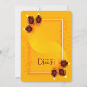 Elegant Happy Diwali Golden Party Einladung (Rückseite)