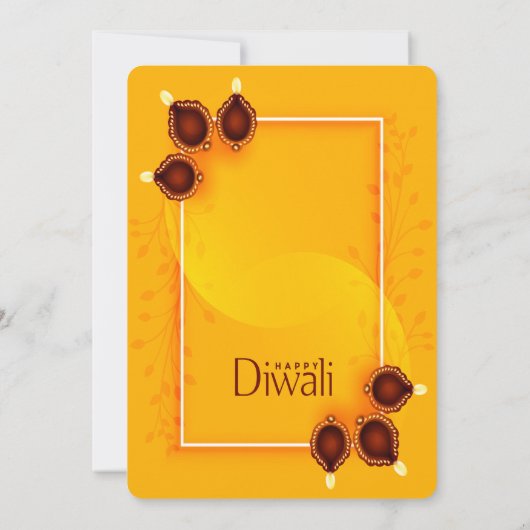 Elegant Happy Diwali Golden Party Einladung (Rückseite)