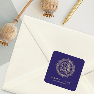 Elegant Happy Diwali Quadratischer Aufkleber