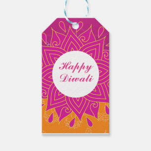 Elegant Happy Diwali Square Sticker Geschenkanhänger