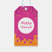 Elegant Happy Diwali Square Sticker Geschenkanhänger (Rückseite)