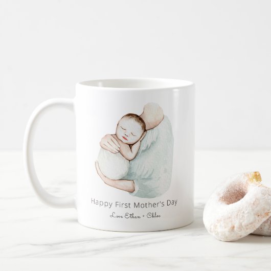 Elegant Happy First Mother's Day Niedlich Watercol Kaffeetasse (Mit Donut)