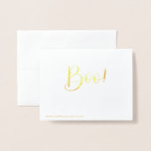 Elegant Happy Halloween Boo Typografie Folienkarte (Rückseite mit Umschlag)