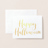Elegant Happy Halloween Boo Typografie Folienkarte (Vorderseite mit Umschlag)