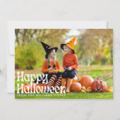 Elegant Happy Halloween Foto Halloween Karte (Vorderseite)