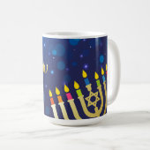 Elegant Happy Hannukah Mug Kaffeetasse (VorderseiteRechts)