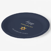 Elegant Happy Hanukkah Golden David Star Pappteller (Schrägansicht)