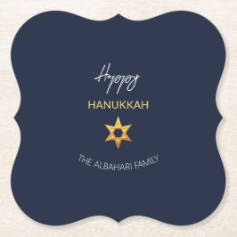 Elegant Happy Hanukkah Golden David Star Untersetzer