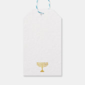 Elegant Happy Hanukkah Golden Menorah Geschenkanhänger (Rückseite)