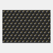 Elegant Happy Hanukkah Golden Menorah Monogram Geschenkpapier Set (Vorderseite 3)