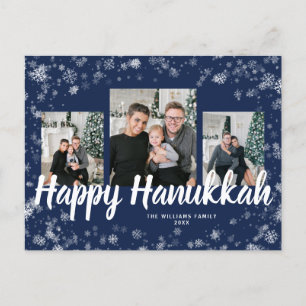 Elegant Happy Hanukkah Postcard Postkarte