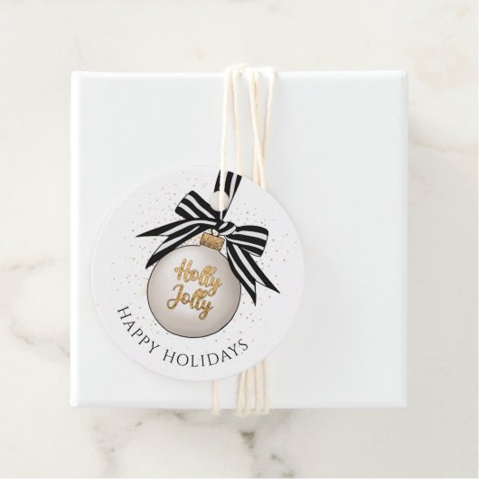 Elegant Happy Holidays Christmas Bauble Geschenkanhänger (Beispiel)