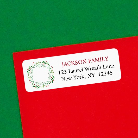 Elegant Happy Holidays Christmas Laurel Wreath