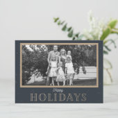 Elegant Happy Holidays Schwarz & Weiß Weihnachten (Stehend Vorderseite)