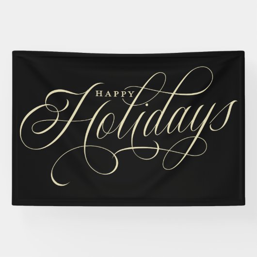 Elegant Happy Holidays Skript Banner (Horizontal)
