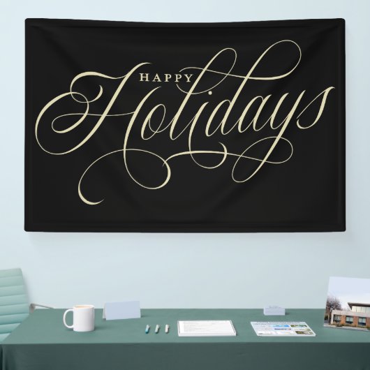 Elegant Happy Holidays Skript Banner (Messe)