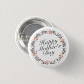 Elegant Happy Mother Day Floral Button Button (Vorne & Hinten)