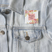 Elegant Happy Mother Day Floral Frame Button (Beispiel)