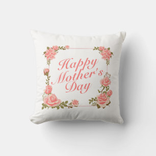 Elegant Happy Mother Day Floral Frame   Kissen