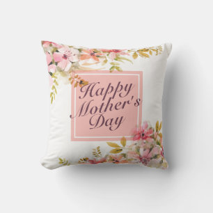 Elegant Happy Mother Day Floral Frame   Kissen