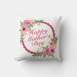 Elegant Happy Mother Day Floral Frame   Kissen