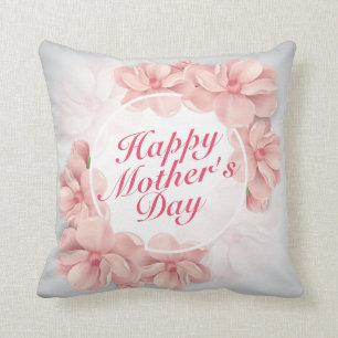Elegant Happy Mother Day Floral Frame Kissen