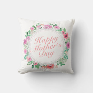 Elegant Happy Mother Day Floral Frame   Kissen