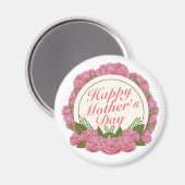 Elegant Happy Mother Day Floral Frame Magnet (Vorderseite/Rückseite)