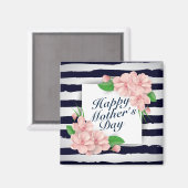 Elegant Happy Mother Day Floral Frame Magnet (Vorderseite/Rückseite)