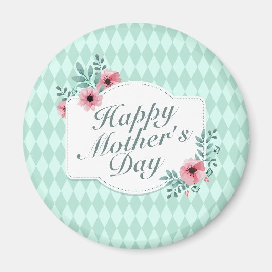 Elegant Happy Mother Day Floral Frame Magnet (Vorne)