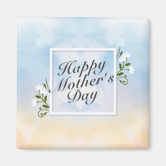 Elegant Happy Mother Day Floral Frame Magnet (Vorne)
