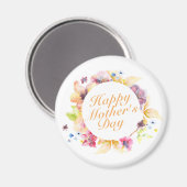 Elegant Happy Mother Day Floral Frame Magnet (Vorderseite/Rückseite)