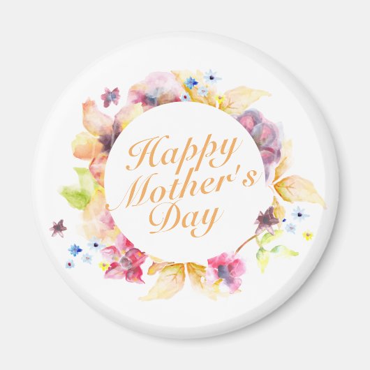 Elegant Happy Mother Day Floral Frame Magnet (Vorne)