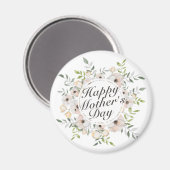 Elegant Happy Mother Day Floral Frame Magnet (Vorderseite/Rückseite)