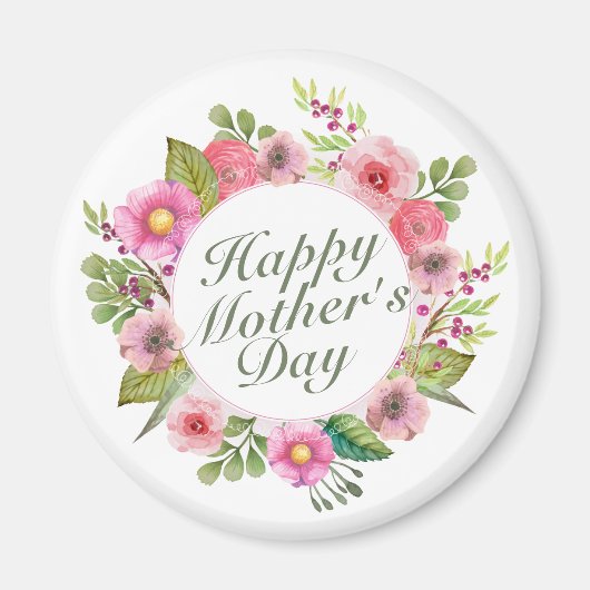 Elegant Happy Mother Day Floral Frame Magnet (Vorne)