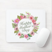 Elegant Happy Mother Day Floral Frame Mousepad (Mit Mouse)
