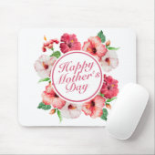 Elegant Happy Mother Day Floral Frame Mousepad (Mit Mouse)