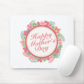 Elegant Happy Mother Day Floral Frame Mousepad (Mit Mouse)