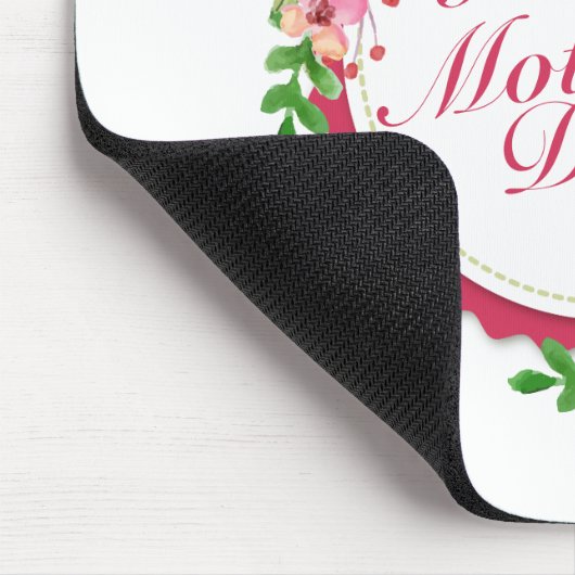 Elegant Happy Mother Day Floral Frame Mousepad (Ecke)