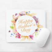 Elegant Happy Mother Day Floral Frame Mousepad (Mit Mouse)