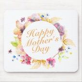 Elegant Happy Mother Day Floral Frame Mousepad (Vorne)